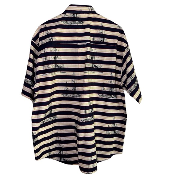 Gant Shirt Mens Large Blue Striped Button Down Sailor Imperial Poplin Salty Dog - Picture 2 of 13